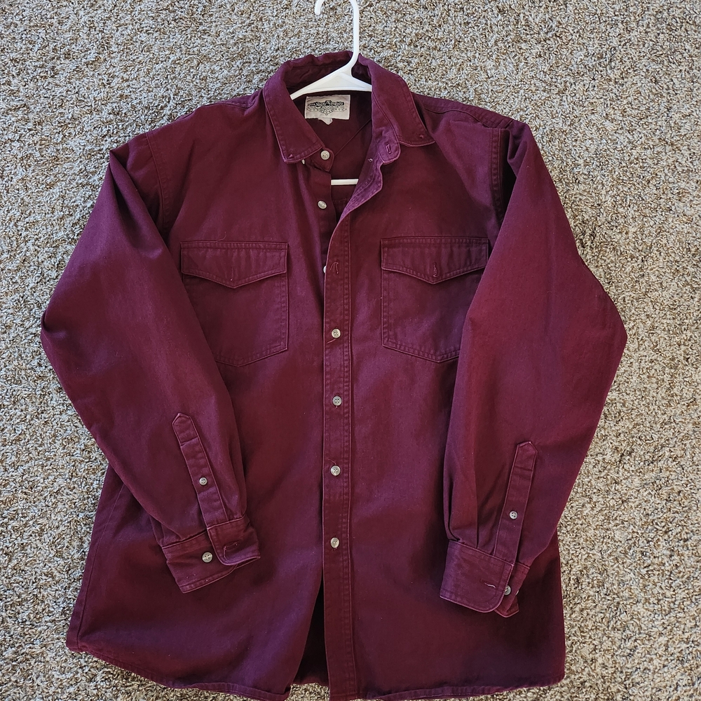 Men's Maroon Western Shirt